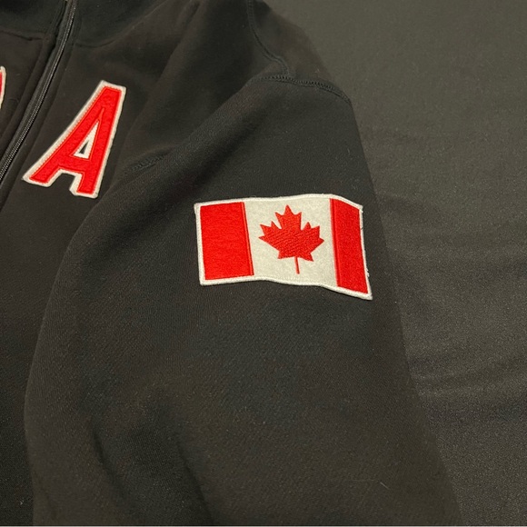 Team Canada Vintage Style Black Full Zip Sweater Jacket With Embroidery XL - Picture 5 of 11